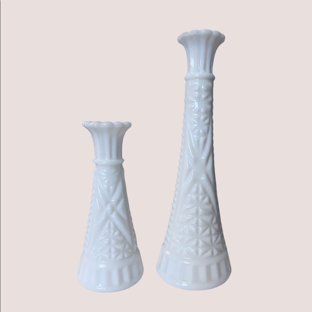 Vintage Anchor Hocking Milk Glass Bud Vases